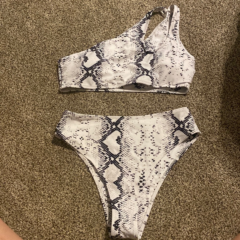 Snake Print Bikini Top and Bottoms